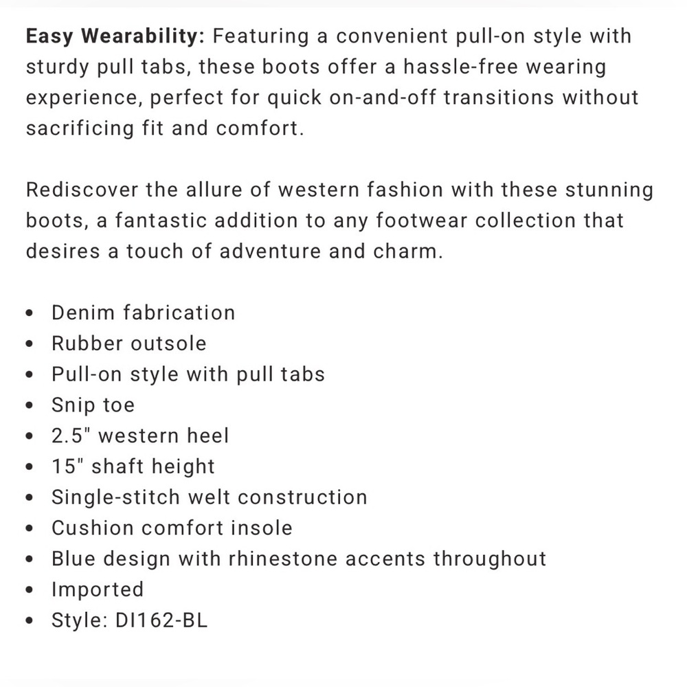 DINGO WOMEN'S HONKYTONK HONEY TALL DENIM BOOTS - SNIP TOE - Picture 4 of 4